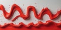 Bold brush strokes create striking texture on a vibrant red surface during an art project
