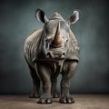 Bold And Chromatic Studio Portrait Of A Rhinoceros Royalty Free Stock Photo