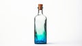 Bold Chromaticity: Blue Empty Glass Bottle With Wooden Top