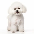 Bold Chromaticity: Small White Poodle In Distinctive Toning Technique Royalty Free Stock Photo