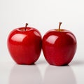 Bold Chromaticity: Topcor 58mm F14 Red Apples On White Background Royalty Free Stock Photo