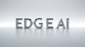 Bold chrome letters spelling EdgeAI on a polished surface in minimalistic style Royalty Free Stock Photo