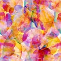 Bold color concept. Surreal vivid flower silhouettes print in impressionism style. A seamless pattern with flowers and buds in