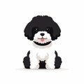 Bold Color Field Dog Vector Poodle On White Background