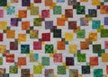 Bold Colored Squares Across Quilt