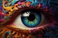 Bold Colorful eye art. Generate Ai
