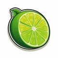 Bold And Colorful Lime Object In Crisp Graphic Design Style