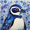 Bold And Colorful Penguin Painting With Australian Motifs