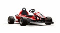 Bold And Colorful Red And Black Go-kart On White Background