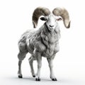 Bold Colorism: 3d Aries In High Contrast Against White Background