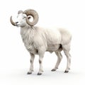 Bold Colorism: The Majestic White Ram In Zbrush Style