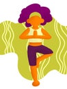 Bold colors natural yoga asnas young female stock illustration.