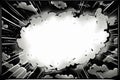 Bold Comic style black frame explosion. Generate Ai Royalty Free Stock Photo