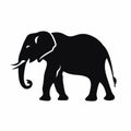 Bold Contrast Elephant Silhouette On White Background