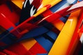 Bold and contrasting primary colors in abstract co