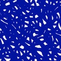 Bold Curly Lines pattern in Blue and White colors. Abstract Squiggle Wavy print. Naive playful squiggle background. Royalty Free Stock Photo