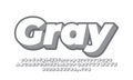 Bold 3d gray letter number or font effect design