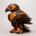 Bold 3d Paper Wood Carving Raven With Steampunk-inspired Designs