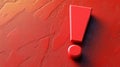 Bold 3D red exclamation mark, signifying importance or alert.