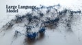 A bold 3D rendering of the text "Large Language Model" on a crisp white background, with soft shadows adding depth. Royalty Free Stock Photo