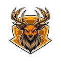 bold deer head mascot logo featuring clean vector.