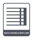 bold double bar line icon in trendy design style. bold double bar line icon isolated on white background. bold double bar line