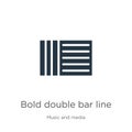Bold double bar line icon vector. Trendy flat bold double bar line icon from music and media collection isolated on white
