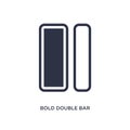 bold double bar line icon on white background. Simple element illustration from music and media concept