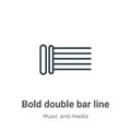 Bold double bar line outline vector icon. Thin line black bold double bar line icon, flat vector simple element illustration from
