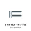 Bold double bar line vector icon on white background. Flat vector bold double bar line icon symbol sign from modern music and