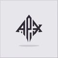 Geometric APX Lettermark Logo Concept Royalty Free Stock Photo