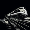 Bold And Dynamic Black And White Train Illustration Royalty Free Stock Photo