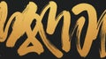 Golden Japanese Calligraphy Artwork on Dark Background Creates Elegant Aesthetic Royalty Free Stock Photo