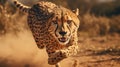 Bold And Dynamic: Cheetah Running Race In Redshift Style
