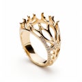 Bold And Dynamic Crown Ring In Yellow Gold