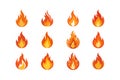 Unlike Fire Flame Icon Vector Illustration on White Background Royalty Free Stock Photo
