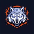 Fierce Wolf Head Sports Logo Design Royalty Free Stock Photo