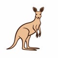 Bold And Energetic Kangaroo Illustration On White Background