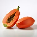 Bold And Exotic: Papaya, An Orange Fruit In Patricia Piccinini Style