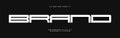 Bold extended font, wide geometric letters, thick square font for minimalist tech branding, strong industrial headline