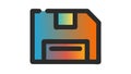 Bold Floppy Disk Vintage Storage Enduring Data, vector design Generative AI Royalty Free Stock Photo