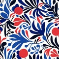 Bold Floral Pattern Inspired By Matisse\'s Design Royalty Free Stock Photo