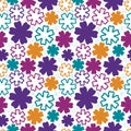 Bold flowers seamless pattern. Vector illustration Royalty Free Stock Photo