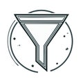 Bold Funnel Icon: A Striking Geometric Graphic for Data Filtering and Conversion Process, Surrounded by a Circle of Royalty Free Stock Photo