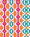 Bold Geometric Abstract Pattern: Hot Pink, Orange, Cyan, White Shapes - Painterly Colorful Art Print