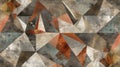A bold geometric design in earthy tones inspired by the natural patterns found in rocks and minerals.