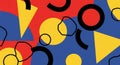Bold Geometric Pattern - Primary Colors and Dynamic Shapes Composition Royalty Free Stock Photo