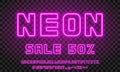 Bold glowing pink neon font collection Royalty Free Stock Photo