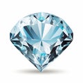 Bold And Graceful Diamond With Blue Color On White Background