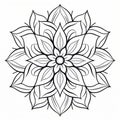 Bold And Graceful Flower Mandala Coloring Design